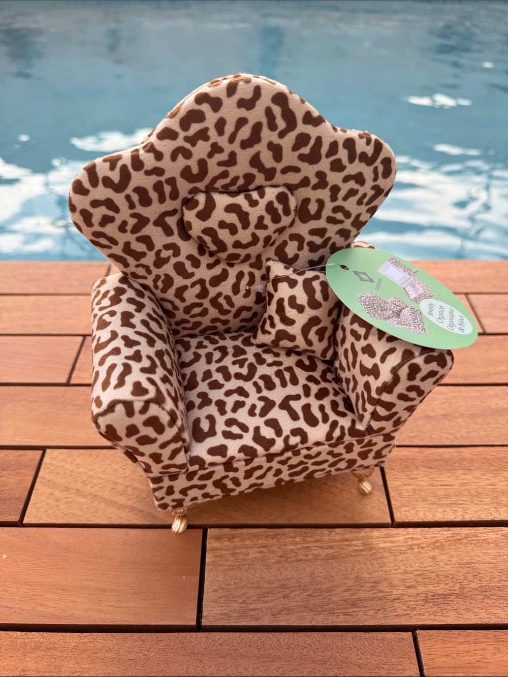 Leopard Print Armchair Jewelry Box NWT